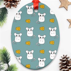 Cute Mouse Pattern Ornament (oval) by Valentinaart