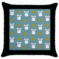 Cute Mouse Pattern Throw Pillow Case (black) by Valentinaart