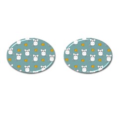 Cute Mouse Pattern Cufflinks (oval) by Valentinaart