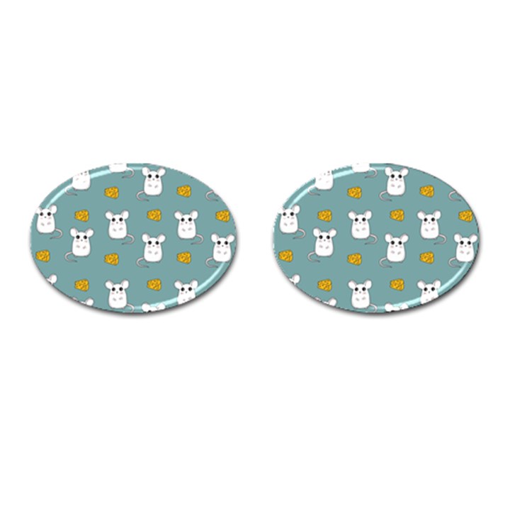 Cute Mouse Pattern Cufflinks (Oval)