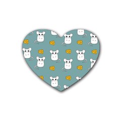 Cute Mouse Pattern Heart Coaster (4 Pack)  by Valentinaart