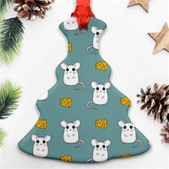 Cute Mouse Pattern Christmas Tree Ornament (two Sides) by Valentinaart