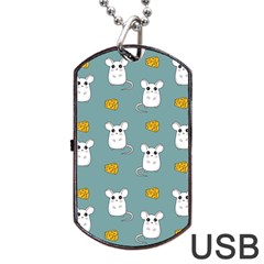 Cute Mouse Pattern Dog Tag Usb Flash (one Side) by Valentinaart