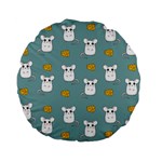 Cute Mouse Pattern Standard 15  Premium Flano Round Cushions Front