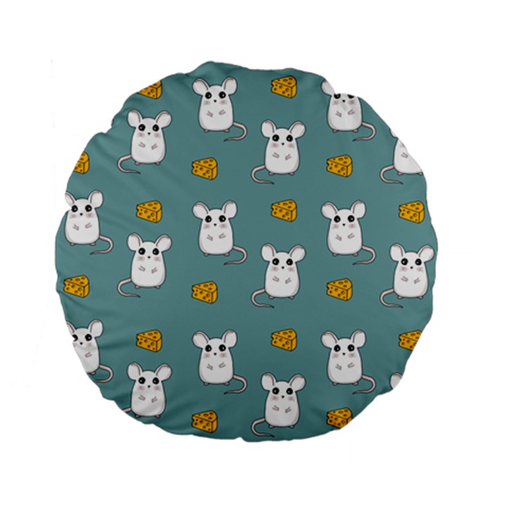 Cute Mouse Pattern Standard 15  Premium Flano Round Cushions