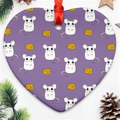 Cute Mouse Pattern Ornament (heart) by Valentinaart