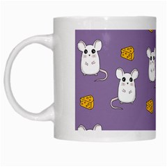 Cute Mouse Pattern White Mugs by Valentinaart