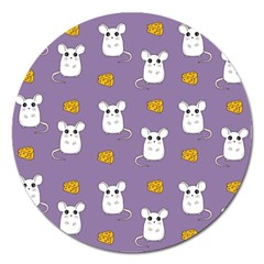 Cute Mouse Pattern Magnet 5  (round) by Valentinaart