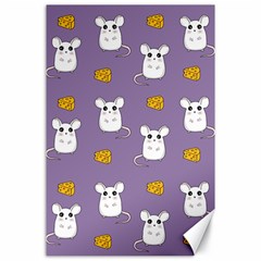 Cute Mouse Pattern Canvas 24  X 36  by Valentinaart