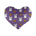 Cute Mouse Pattern Standard 16  Premium Heart Shape Cushions Front