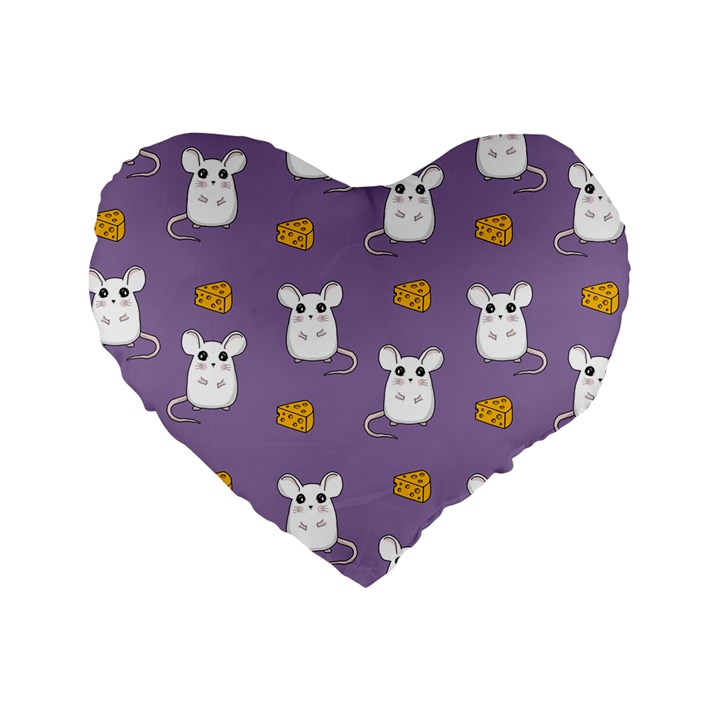 Cute Mouse Pattern Standard 16  Premium Heart Shape Cushions