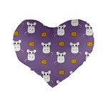 Cute Mouse Pattern Standard 16  Premium Heart Shape Cushions Back