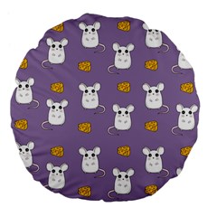 Cute Mouse Pattern Large 18  Premium Flano Round Cushions by Valentinaart