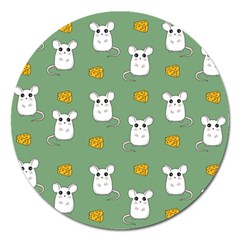 Cute Mouse Pattern Magnet 5  (round) by Valentinaart