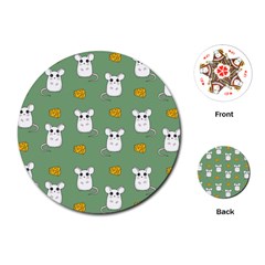 Cute Mouse Pattern Playing Cards (round)  by Valentinaart