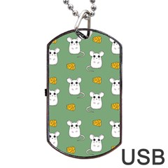 Cute Mouse Pattern Dog Tag Usb Flash (two Sides) by Valentinaart