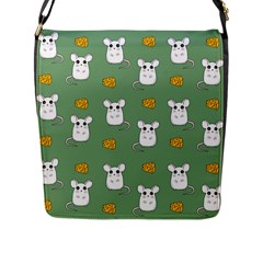 Cute Mouse Pattern Flap Messenger Bag (l)  by Valentinaart