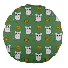 Cute Mouse Pattern Large 18  Premium Flano Round Cushions by Valentinaart