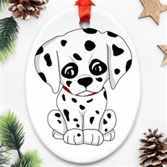 Cute Dalmatian Puppy  Ornament (oval) by Valentinaart