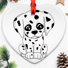 Cute Dalmatian Puppy  Ornament (heart) by Valentinaart