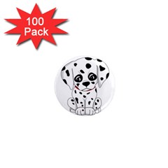 Cute Dalmatian Puppy  1  Mini Magnets (100 Pack)  by Valentinaart