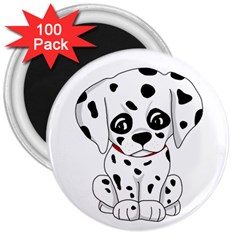 Cute Dalmatian Puppy  3  Magnets (100 Pack) by Valentinaart