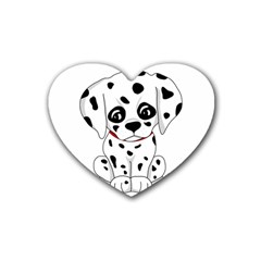 Cute Dalmatian Puppy  Rubber Coaster (heart)  by Valentinaart