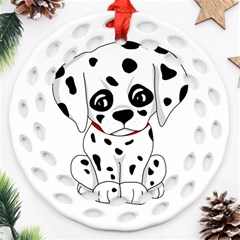 Cute Dalmatian Puppy  Round Filigree Ornament (two Sides) by Valentinaart