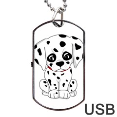 Cute Dalmatian Puppy  Dog Tag Usb Flash (two Sides) by Valentinaart