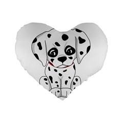 Cute Dalmatian Puppy  Standard 16  Premium Heart Shape Cushions by Valentinaart