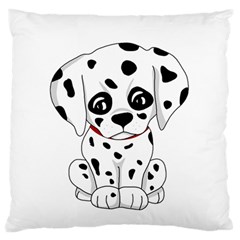 Cute Dalmatian Puppy  Large Flano Cushion Case (one Side) by Valentinaart