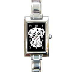 Cute Dalmatian Puppy  Rectangle Italian Charm Watch by Valentinaart