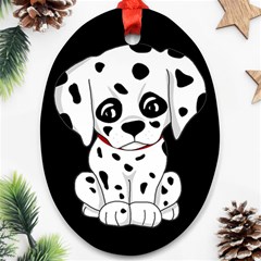 Cute Dalmatian Puppy  Ornament (oval) by Valentinaart