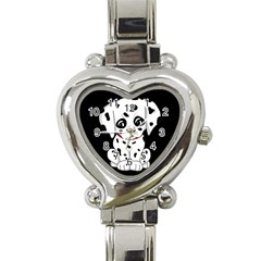 Cute Dalmatian Puppy  Heart Italian Charm Watch by Valentinaart