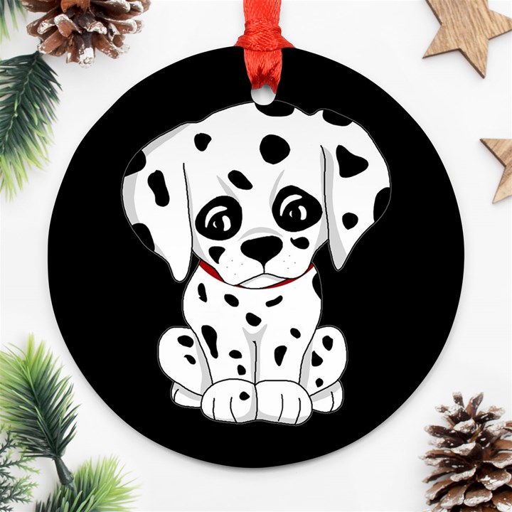 Cute Dalmatian puppy  Round Ornament (Two Sides)