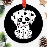 Cute Dalmatian puppy  Round Ornament (Two Sides) Back