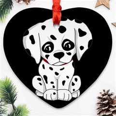 Cute Dalmatian Puppy  Heart Ornament (two Sides)