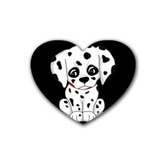 Cute Dalmatian Puppy  Heart Coaster (4 Pack)  by Valentinaart