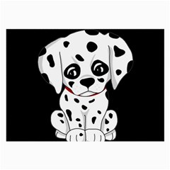 Cute Dalmatian Puppy  Large Glasses Cloth (2-side) by Valentinaart