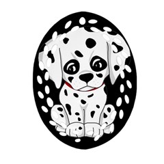 Cute Dalmatian Puppy  Oval Filigree Ornament (two Sides) by Valentinaart