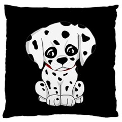 Cute Dalmatian Puppy  Large Flano Cushion Case (two Sides) by Valentinaart