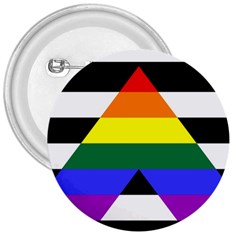 Straight Ally Flag 3  Buttons by Valentinaart