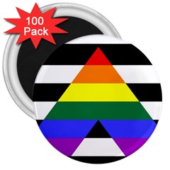 Straight Ally Flag 3  Magnets (100 Pack) by Valentinaart