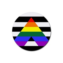 Straight Ally Flag Rubber Round Coaster (4 Pack)  by Valentinaart