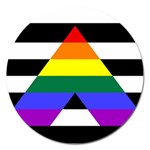 Straight Ally flag Magnet 5  (Round) Front