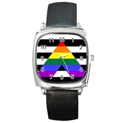 Straight Ally Flag Square Metal Watch by Valentinaart