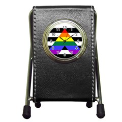 Straight Ally Flag Pen Holder Desk Clocks by Valentinaart