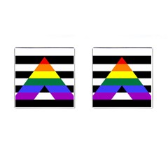 Straight Ally Flag Cufflinks (square) by Valentinaart