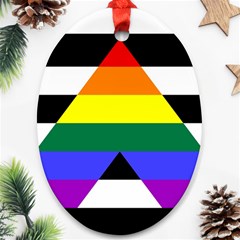 Straight Ally Flag Oval Ornament (two Sides) by Valentinaart