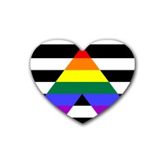 Straight Ally Flag Heart Coaster (4 Pack)  by Valentinaart